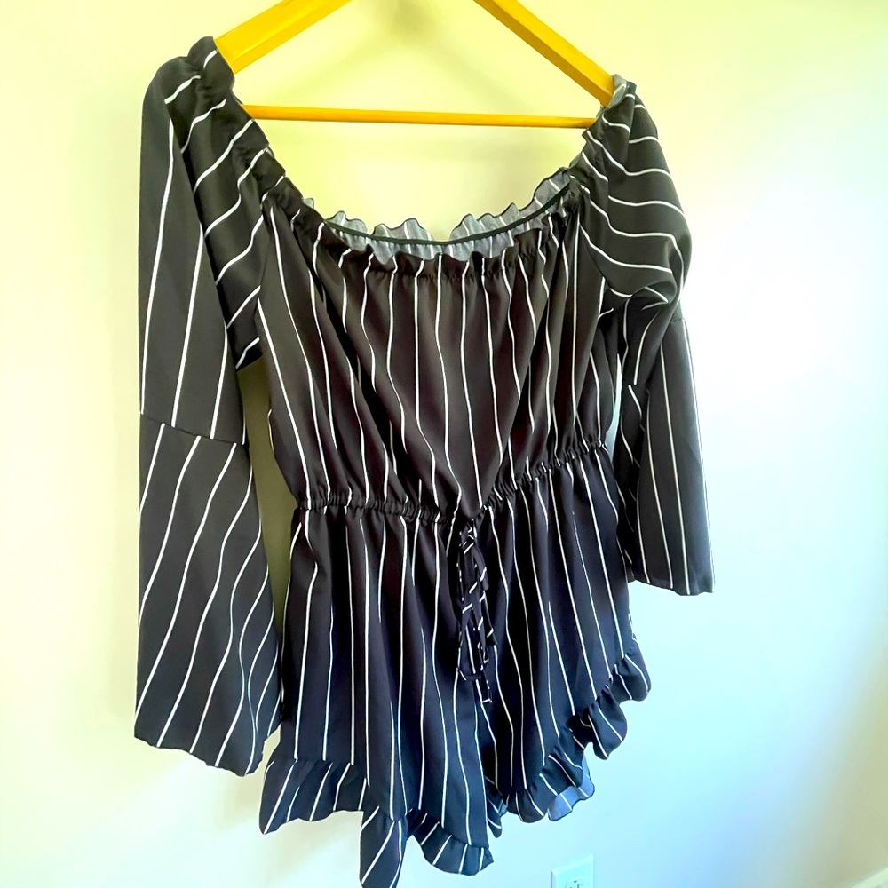 NWOT SHEIN off the shoulder romper, size large